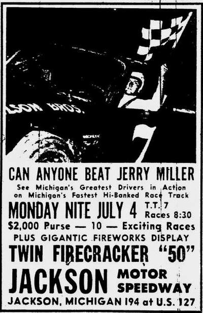 Jackson Motor Speedway - OLD AD FROM RON GROSS